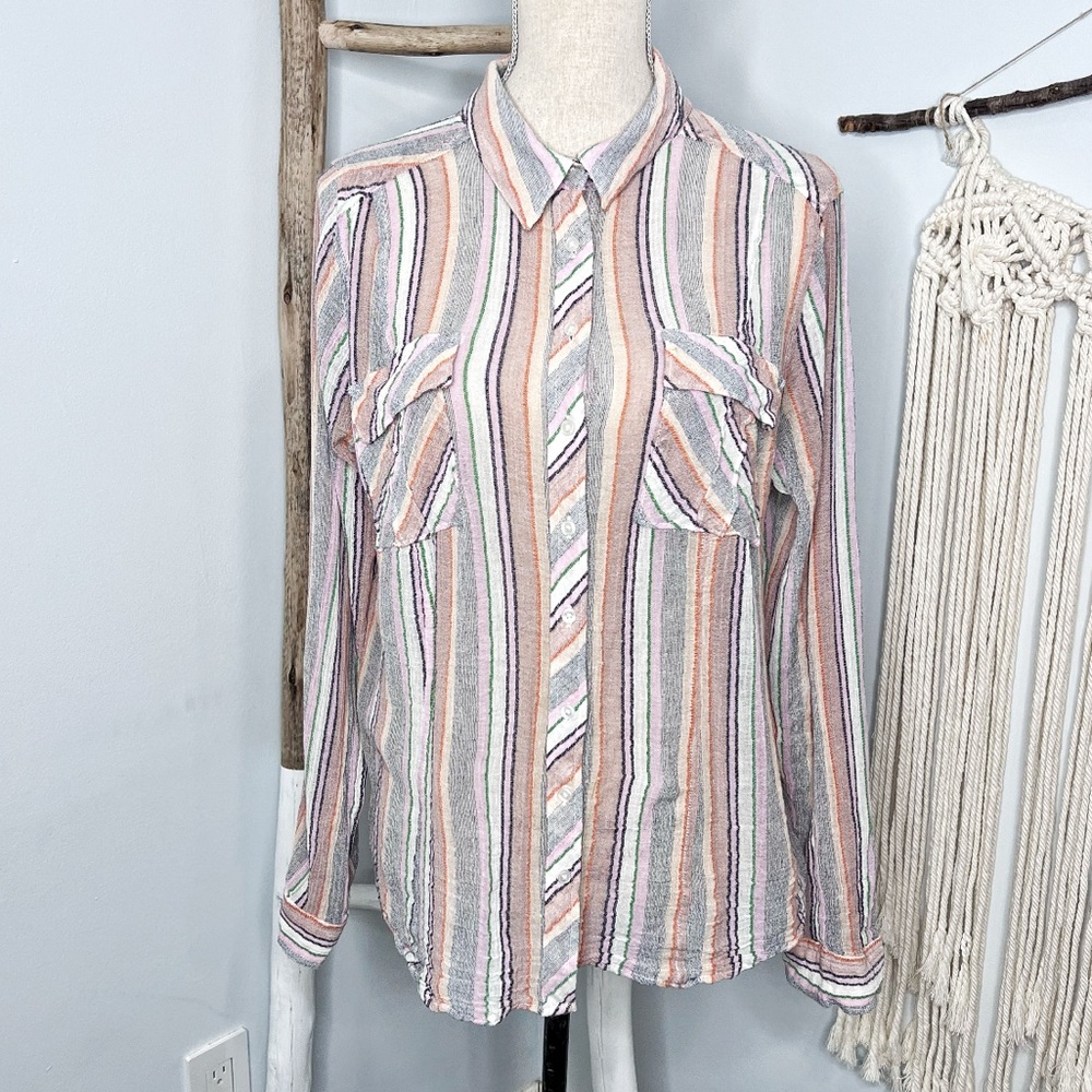 We the free 100% cotton button down shirt Sz L